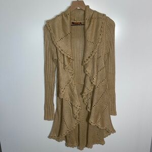 Belldini Open Waterfall Long Sleeve Cardigan Sweater Size Medium‎